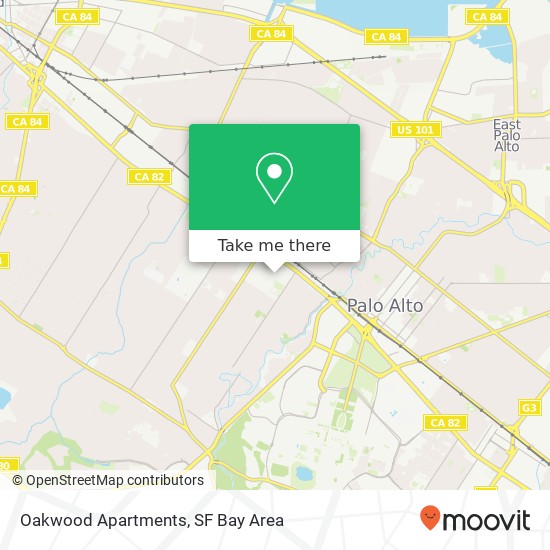 Mapa de Oakwood Apartments