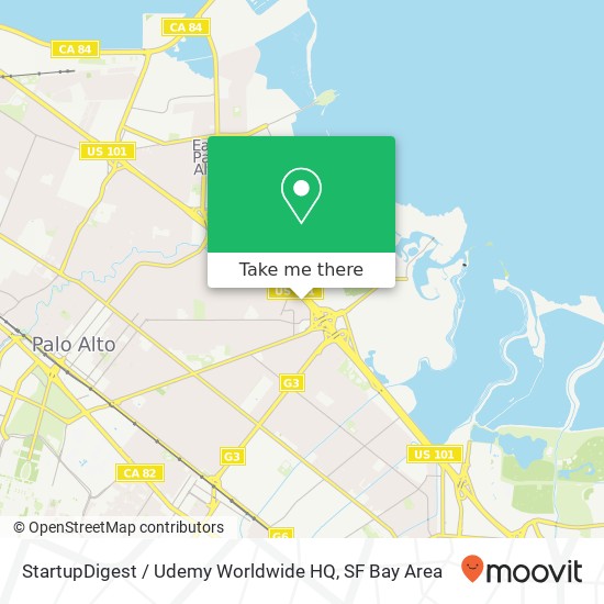 Mapa de StartupDigest / Udemy Worldwide HQ