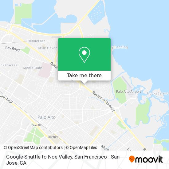 Google Shuttle to Noe Valley map