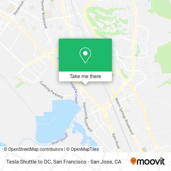 Mapa de Tesla Shuttle to DC