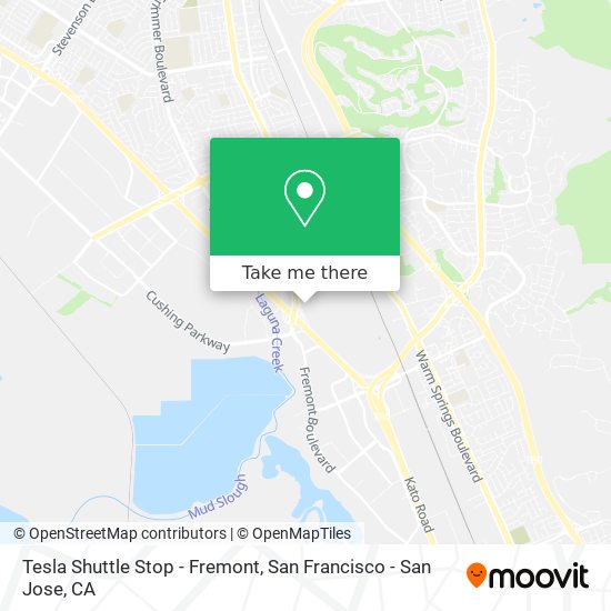 Mapa de Tesla Shuttle Stop - Fremont