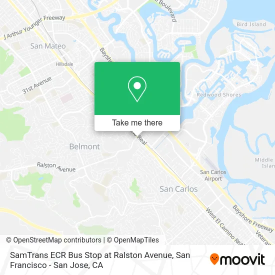 SamTrans ECR Bus Stop at Ralston Avenue map