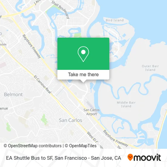 Mapa de EA Shuttle Bus to SF