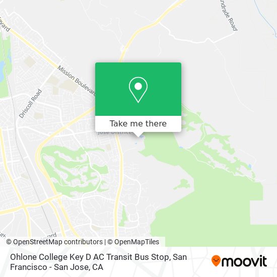 Mapa de Ohlone College Key D AC Transit Bus Stop