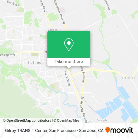 Mapa de Gilroy TRANSIT Center