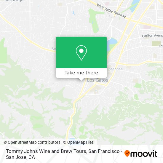 Tommy John's Wine and Brew Tours map