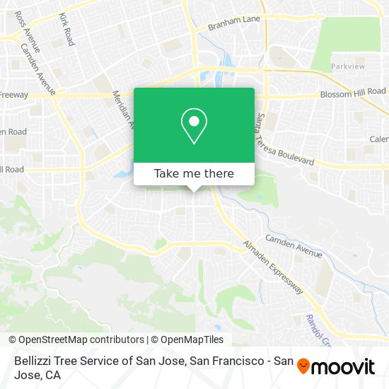 Mapa de Bellizzi Tree Service of San Jose