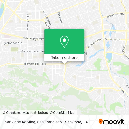 San Jose Roofing map