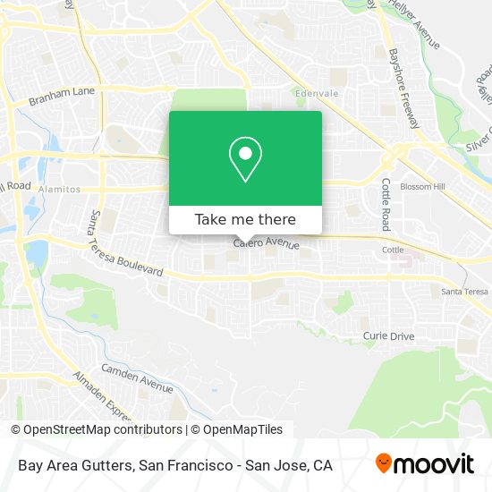 Bay Area Gutters map