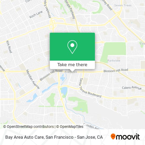 Bay Area Auto Care map