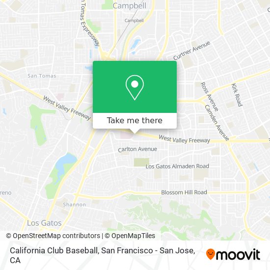 Mapa de California Club Baseball