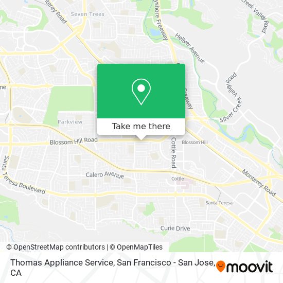 Thomas Appliance Service map