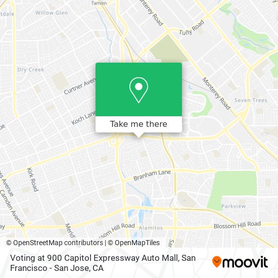 Voting at 900 Capitol Expressway Auto Mall map