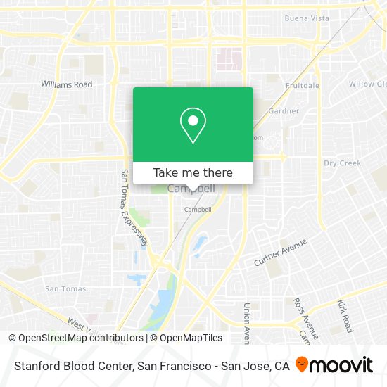 Mapa de Stanford Blood Center