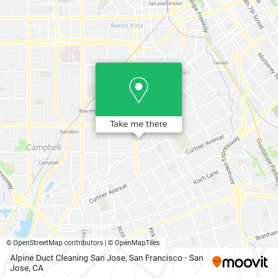 Alpine Duct Cleaning San Jose map