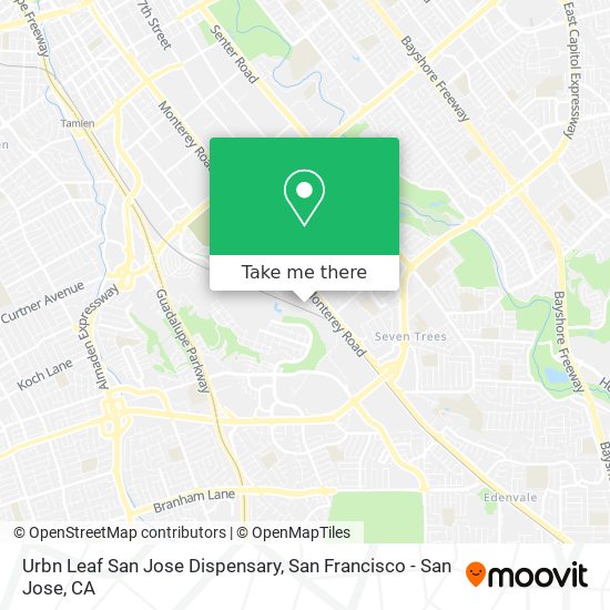 Urbn Leaf San Jose Dispensary map