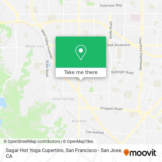 Sagar Hot Yoga Cupertino map