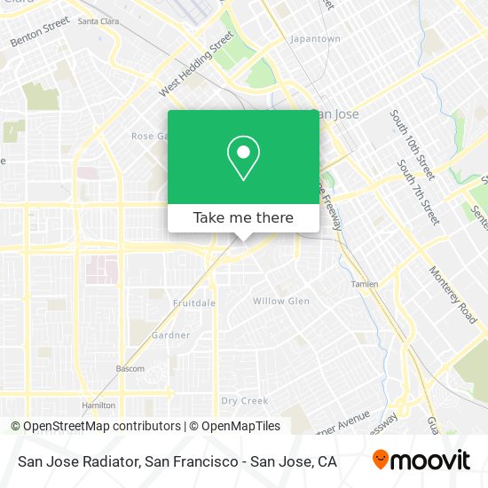 Mapa de San Jose Radiator