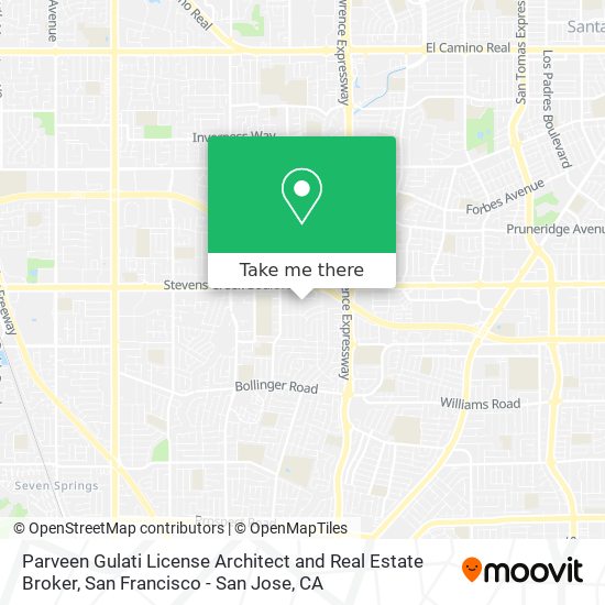 Parveen Gulati License Architect and Real Estate Broker map