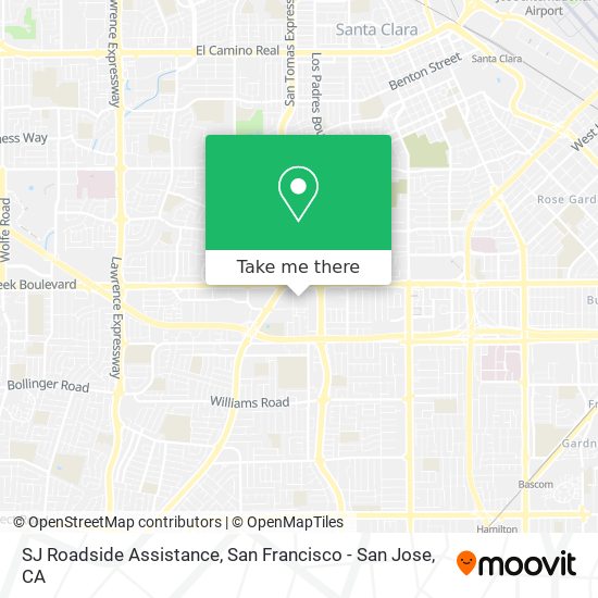 SJ Roadside Assistance map