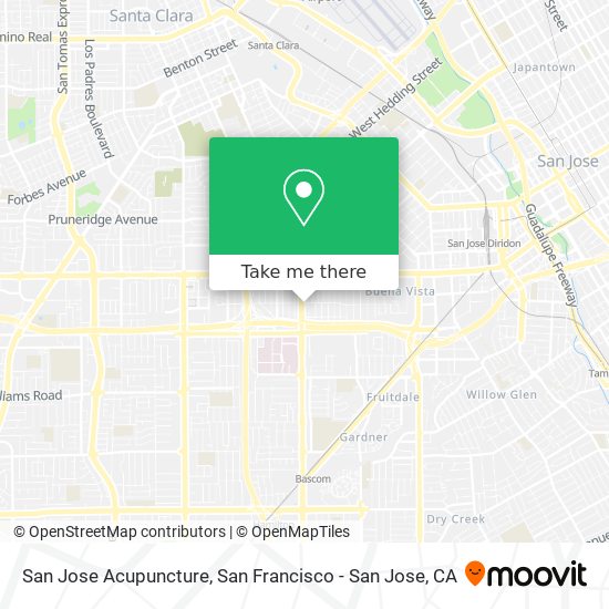 San Jose Acupuncture map