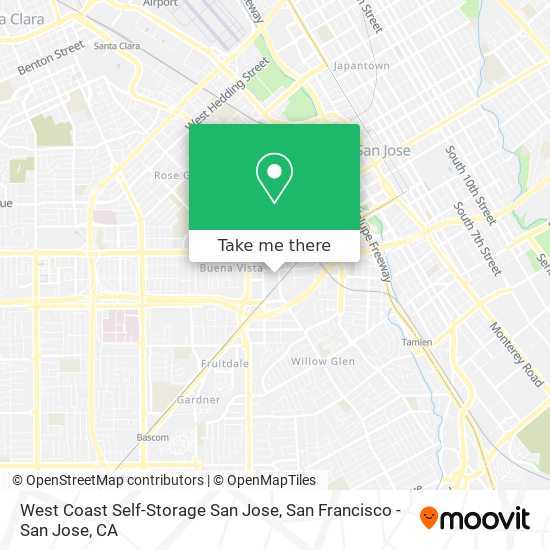 Mapa de West Coast Self-Storage San Jose