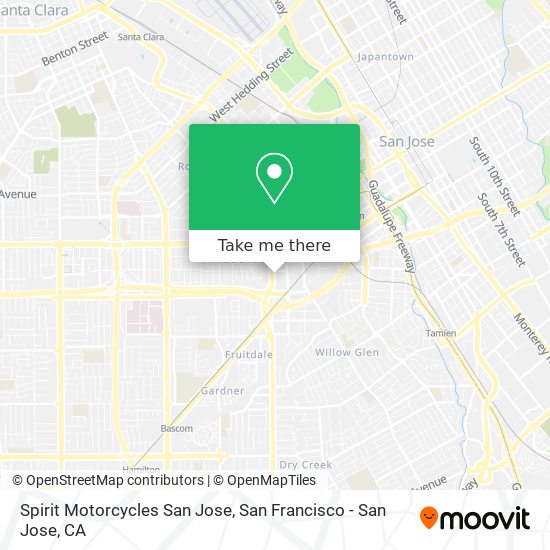 Spirit Motorcycles San Jose map