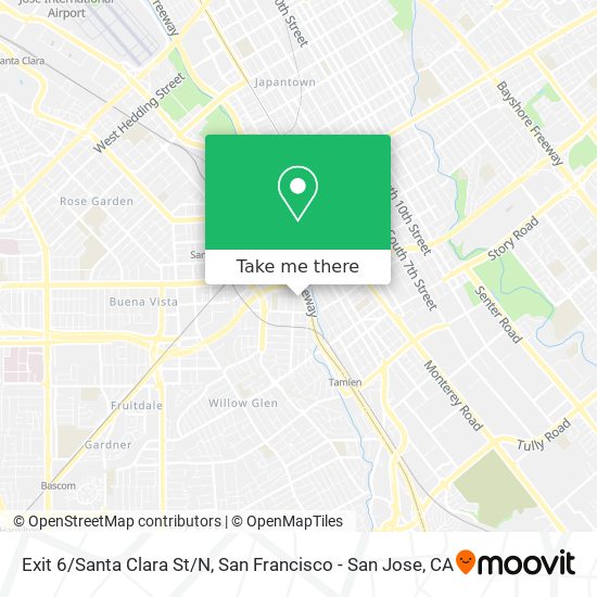 Mapa de Exit 6/Santa Clara St/N