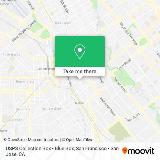 Mapa de USPS Collection Box - Blue Box