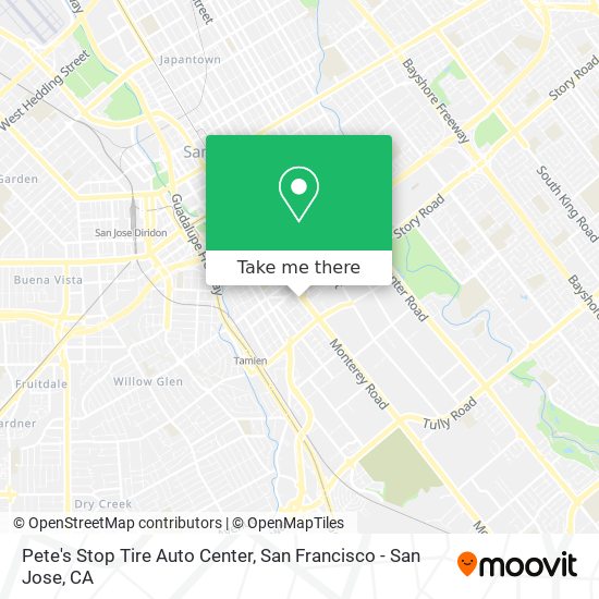 Pete's Stop Tire Auto Center map