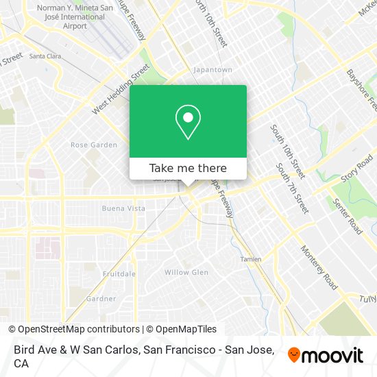 Mapa de Bird Ave & W San Carlos