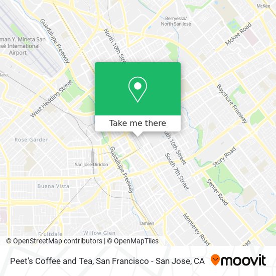 Peet's Coffee and Tea map