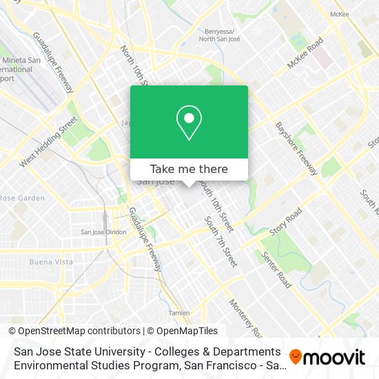 Mapa de San Jose State University - Colleges & Departments Environmental Studies Program