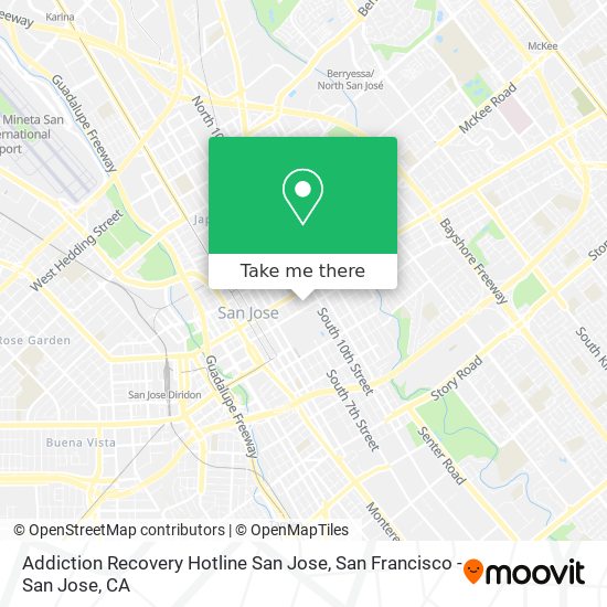 Mapa de Addiction Recovery Hotline San Jose