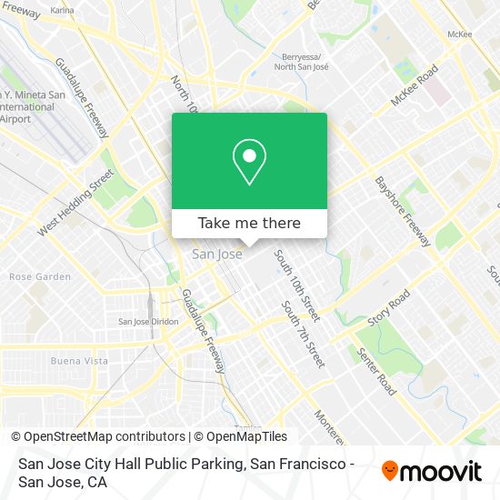 Mapa de San Jose City Hall Public Parking