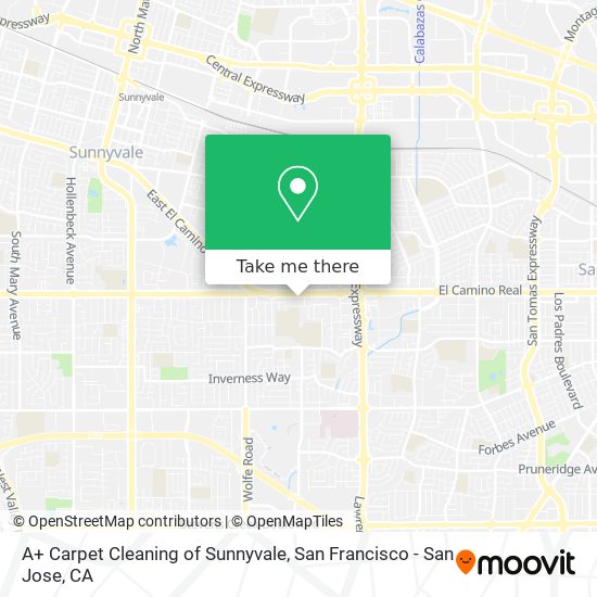 A+ Carpet Cleaning of Sunnyvale map