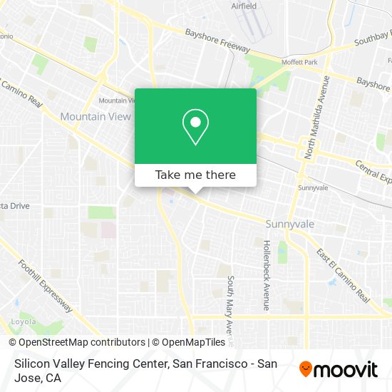 Mapa de Silicon Valley Fencing Center