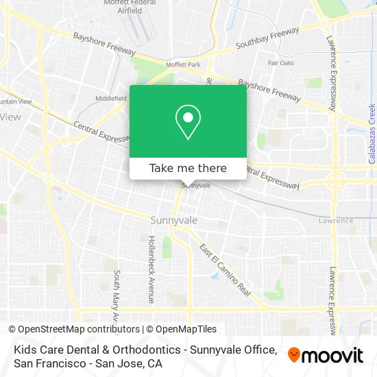 Kids Care Dental & Orthodontics - Sunnyvale Office map