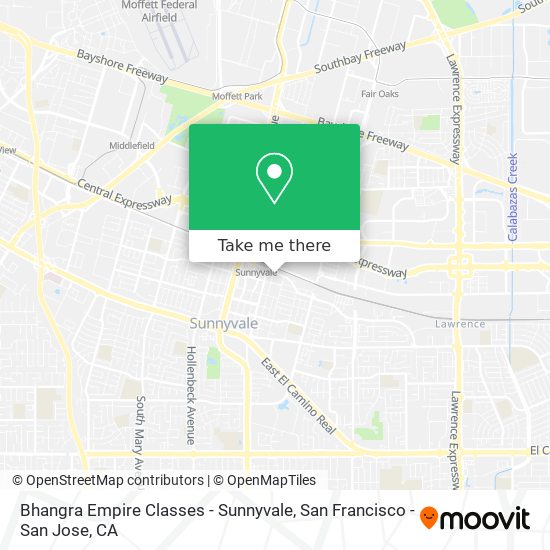 Bhangra Empire Classes - Sunnyvale map