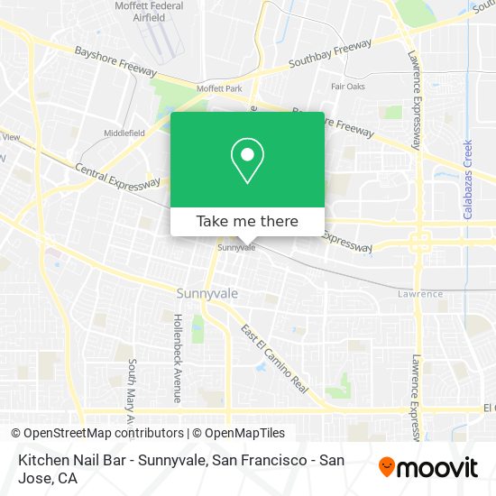 Mapa de Kitchen Nail Bar - Sunnyvale