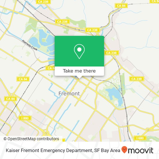 Kaiser Fremont Emergency Department map