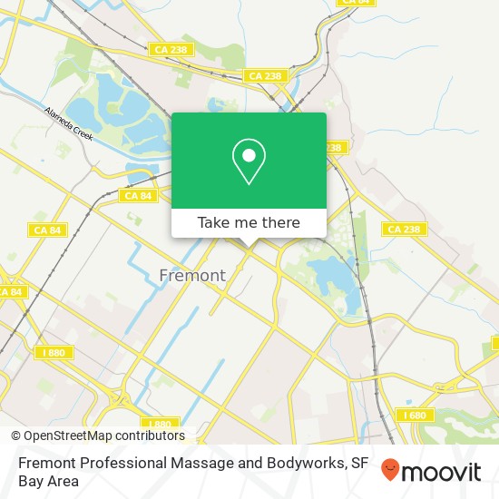 Fremont Professional Massage and Bodyworks map