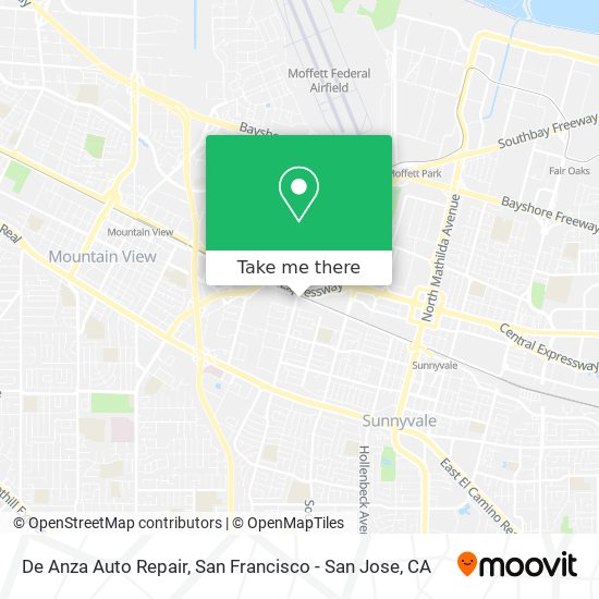 De Anza Auto Repair map