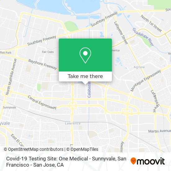 Mapa de Covid-19 Testing Site: One Medical - Sunnyvale