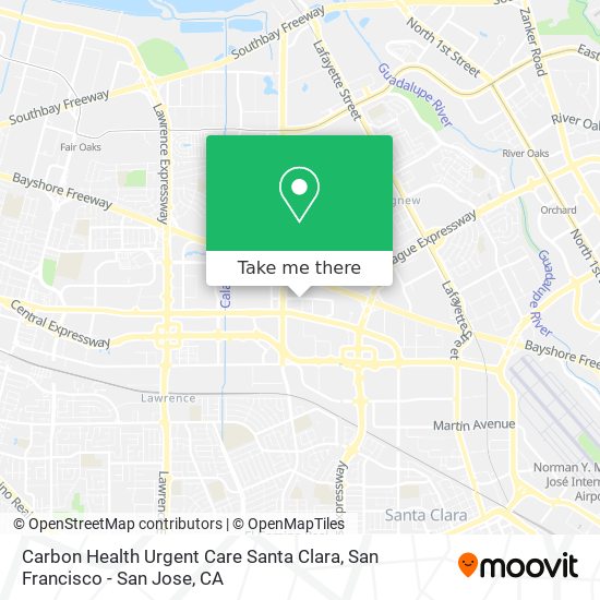 Carbon Health Urgent Care Santa Clara map