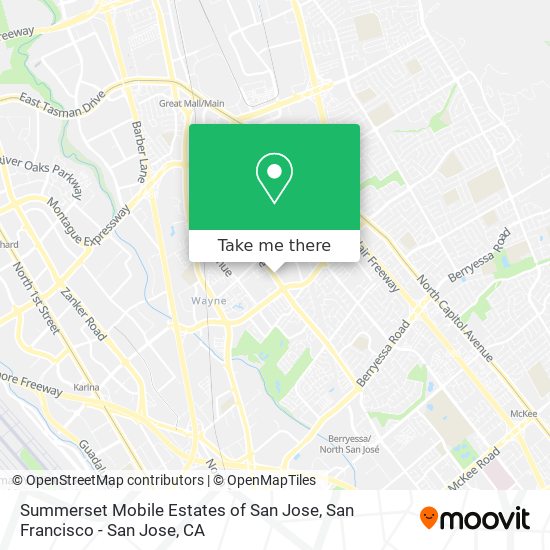 Summerset Mobile Estates of San Jose map