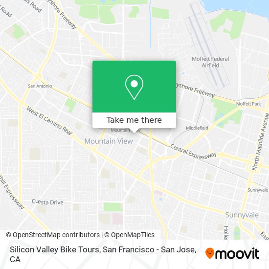 Mapa de Silicon Valley Bike Tours