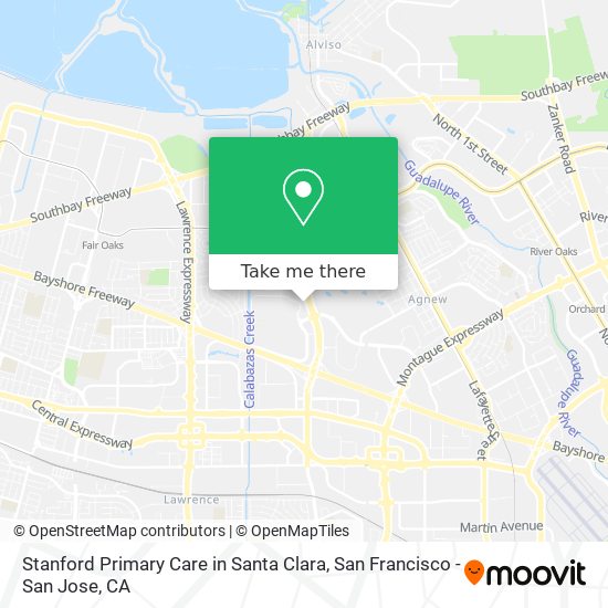 Stanford Primary Care in Santa Clara map