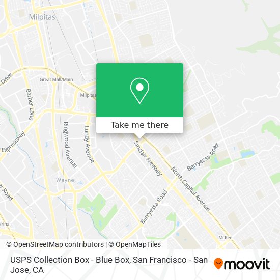 Mapa de USPS Collection Box - Blue Box