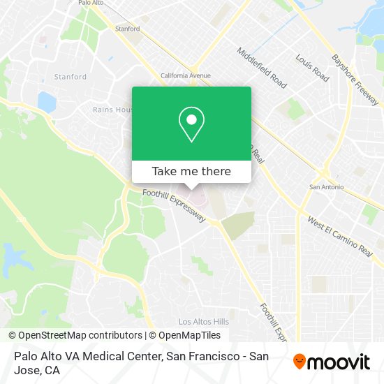 Palo Alto VA Medical Center map